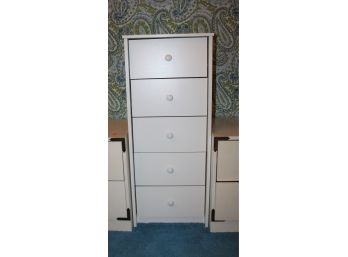 Modern White Five Drawer Dresser! Item #72 BR1