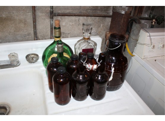 Vintage Amber Glass Bottles!! - Item #67 BSMT