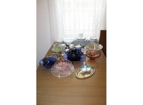 Assorted Lot Of Plates, Trays, Bowls, Tea Cups, Crystals & Candles!! - Item #47 LVRM