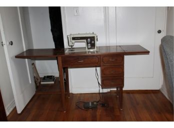 Vintage SEARS Kenmore Sewing Machine Table W/Sewing Accessories! - Item #05 BR1