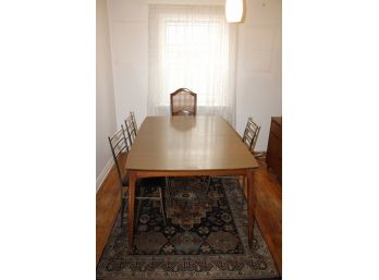 Mid Century Modern Dining Table - Two Table Leaves Included & Vintage Wood Chair - RETRO! - Item #25 DNRM