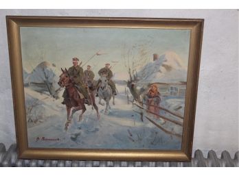 Vintage Framed Polish Artwork - SIGNED!! - Item #102 BSMT