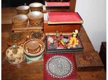Mixed Lot Of Vintage Trinket Boxes, Coasters & MORE!! - Item #109 BSMT