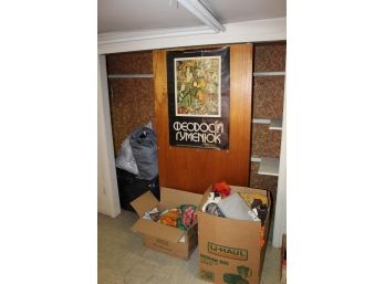 Huge Closet Lot - Vintage Clothing, Fabric, Curtains, Shoes, Curtain Hooks & MORE!! - Item #57 BSMT