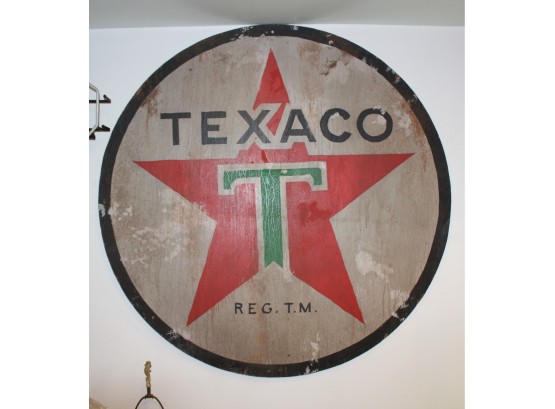Vintage Texaco Hand Painted Movie Prop Sign - Good Condition!! - Item# 002