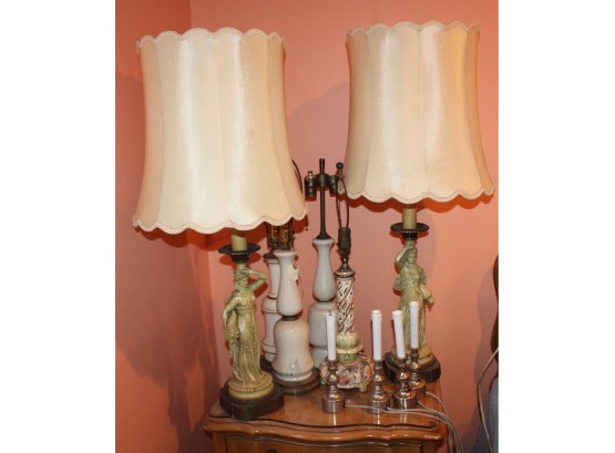 Mixed Lot Of 10 Table Lamps - UNTESTED!! - Item# 048