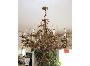 Vintage Metal Chandelier - Beautiful Tree/ Flower Design - WORKS!! - Item #013 LVRM
