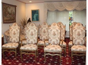Vintage Dining Room Chairs - Set Of 8 - RECENTLY REUPHOLSTERED!! - Item #011 LVRM