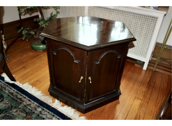 Octagon Shape Side Table W/ Two Doors - GOOD CONDITION!! Item #199 LR