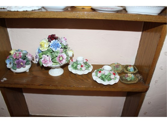 CAPODIMONTE Flowers - Mixed Lot  - Lot Of 6!! Item #271 DR