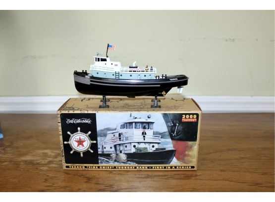 TEXACO Fire Chief Tugboat Bank W/ Original Box!! Item #163 BR2