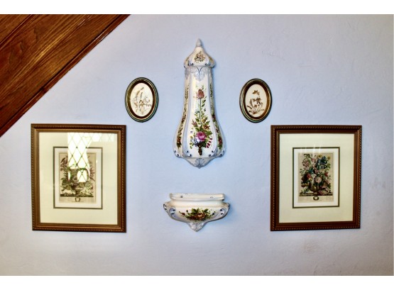 DECORATIVE Vintage Framed Wall Art & Wall Fountain - GREAT LOT!! Item #347 DR