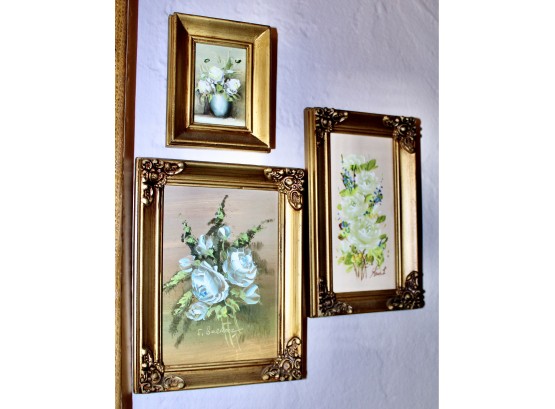 DECORATIVE Vintage Framed Signed Wall Art & ETHAN ALLEN Wall Mirror - Lot Of 5 - GREAT LOT!! Item #360 LR