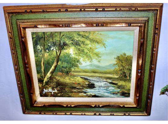 SIGNED Vintage Artist John R. - OIL ON CANVAS - AMAZING DETAIL IN THIS PAINTING - VERY WELL MADE! Item #365 LR