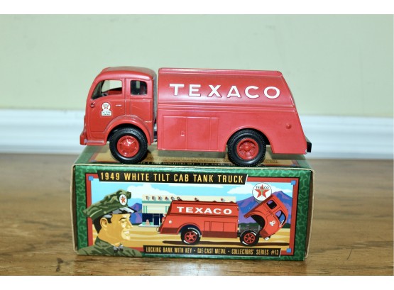 TEXACO 1949 White Tilt Cab Tank Truck W/ Original Box & Coin Bank!! Item #160 BR2