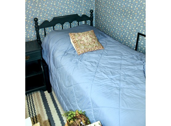 ETHAN ALLEN Single Bed Headboard W/ Mattress - Matching Boxspring, Pillows & Bed Linen INCLUDED!! Item #14 BR1