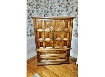 DREXEL Solid Wood Armoire - Three Drawers & Five Storage Bins - GOOD CONDITION!! Item #22 BR3