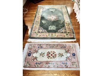Vintage Machine Made Rugs - Lot Of 2 - GOOD CONDITION!! Item #31 BR3
