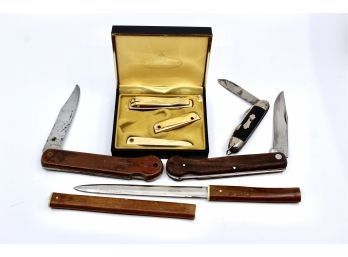 VINTAGE Knives Nail Clipping Set - Lot Of 4 Knives!! Item #330 BOX