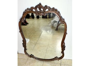 ANTIQUE Hand Carved Wood Mirror - AMAZING DETAIL!! Item#116 LVRM