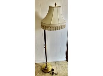 STIFFEL Brass Floor Lamp W/ Original Lamp Shade - VERY CLASSY & WORKS!! Item#125 LVRM