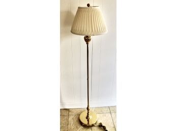 STIFFEL Brass Floor Lamp W/ Original Lamp Shade - VERY CLASSY & WORKS!! Item#126 LVRM