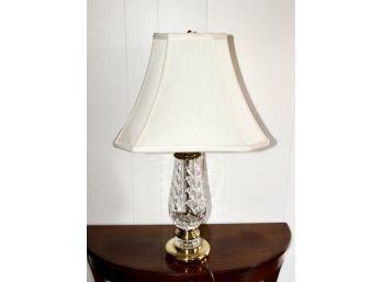 WATERFORD Crystal Table Lamp W/ Original Lamp Shade - VERY CLASSY & WORKS!! Item#127 LVRM