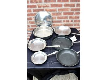 ALL CLAD LTD Mixed Lot Of Stainless Steel Frying Pans - Lot Of 6 - GREAT COOKING LOT! Item#104 GAR