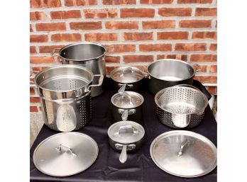 ALL CLAD LTD Mixed Lot Of Stainless Steel Cooking Pans - Lot Of 5 - ORIGINAL LIDS INCLUDED! Item#105 GAR