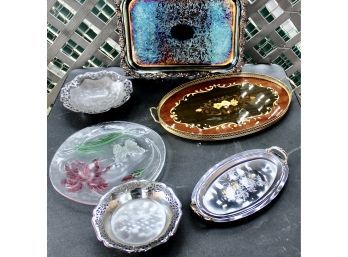 WALLACE Silver Plated Serving Tray & Assorted Serving Trays - LOT OF 6!! Item#36 GAR