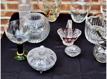 VINTAGE CRYSTAL & GLASS - Mixed Lot Of Vases, Decanters, Cups, Decorative Items & MORE! Item#103 GAR