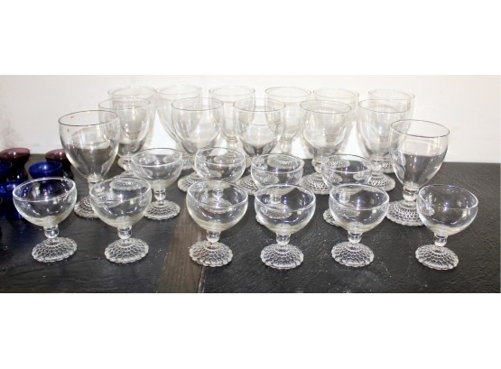 VINTAGE Glassware - 13 Large Glasses - 10 Small Glasses - Lot Of 23 - UNIQUE DESIGN!! Item#71 RM1