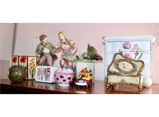 VINTAGE DECORATIVE LOT - Vase, Small Dresser, Boxes & More! Item#126 RM2