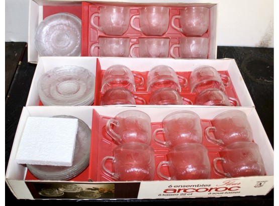 VINTAGE FLEUR ARCOROC Glasses  - Lot Of 18 - NEW IN ORIGINAL BOX!! Item#75 RM1