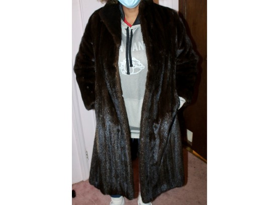 VINTAGE Fur Long Coat - Unique Interior! Item#138 RM2