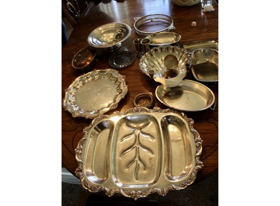VINTAGE Silver Plated Serving Trays, Bowls & Cups - GREAT LOT!! Item#105 LVRM