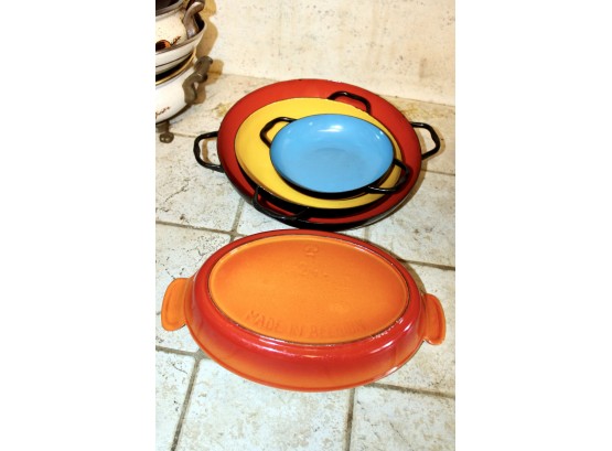 RETRO VINTAGE Cookware - Made In Poland - Lot Of 4 - AMAZING COLORS!! Item#90 KITCH