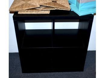 IKEA Black Cabinet W/ 4 Woven Rattan Inserts - GREAT DECOR! Item#58 2NDFL