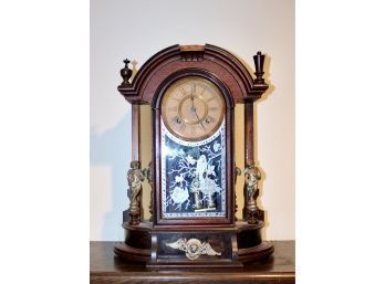 ANTIQUE ANSONIA  Wood Wind Up Mantle Clock -Item#33 LVRM