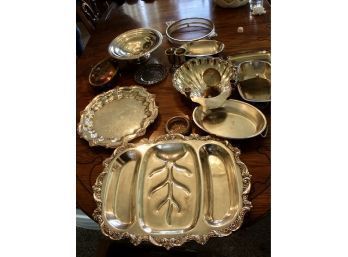 VINTAGE Silver Plated Serving Trays, Bowls & Cups - GREAT LOT!! Item#105 LVRM