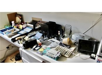 MIXED OFFICE LOT - Staplers, Calculators, Files Stands, Weight Scale, Desk Essentials & More! Item#144 RM4