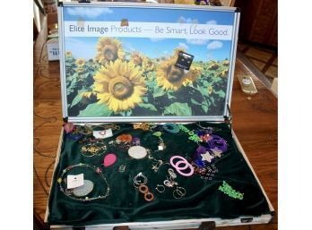 ELITE IMAGE Jewelry Display Briefcase W/ Custom Made Jewelry Included - GREAT LOT! Item#115 LVRM