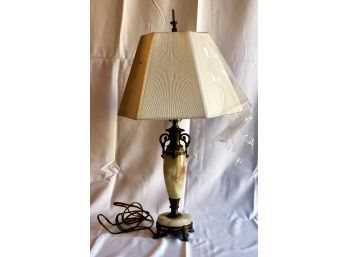 ANTIQUE MARBLE TABLE LAMP - RARE - EXQUISITE DESIGN - UNIQUE FINIAL - WORKS! Item#04 RM2