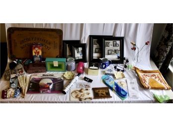 MIXED DECORATIVE LOT - 1940s Rare HASKO Mystic Ouija Board, Umbrellas, Frames, Candles, & MORE! Item#97 LVRM