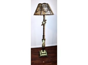 ANTIQUE JADE FLOOR LAMP - RARE - EXQUISITE DESIGN - WORKS! Item#158 LV