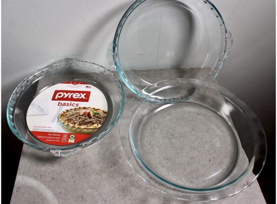 PYREX BASICS - Glass Bakeware Lot Of 3 - AMAZING CRAFTSMANSHIP!! - Item#139