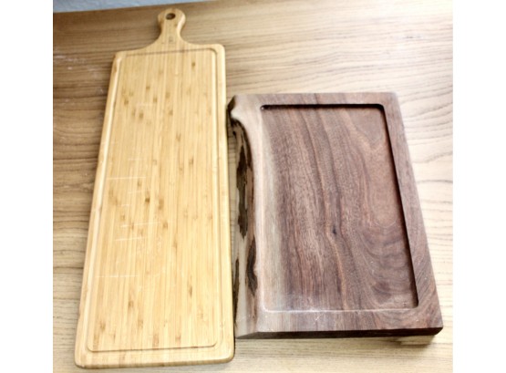 WILMAX Bamboo Cutting Board & Unknown Brand Wood Cutting Board - Lot Of 2!! - Item#206