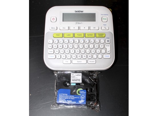 BROTHER P-Touch Label Maker & White Laminated Label Cartridge! Item#251