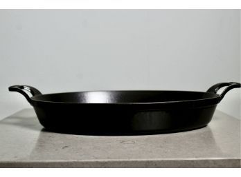 STAUB Signature Cast Iron Oval Baking Dish - #32 - Turquoise Bottom - AMAZING CRAFTSMANSHIP!! - Item#71