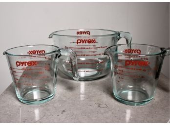 Pyrex Measuring Cups  - Set Of 3!! - Item#186